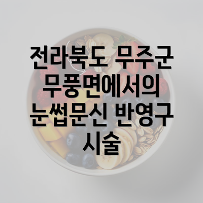 전라북도 무주군 무풍면에서의 눈썹문신 반영구 시술