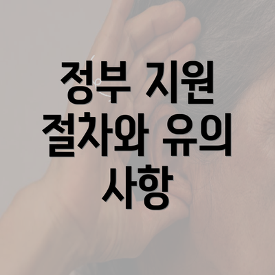 정부 지원 절차와 유의 사항