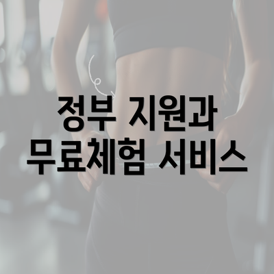 정부 지원과 무료체험 서비스