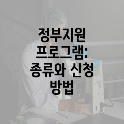 정부지원 프로그램: 종류와 신청 방법