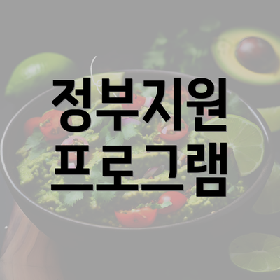 정부지원 프로그램