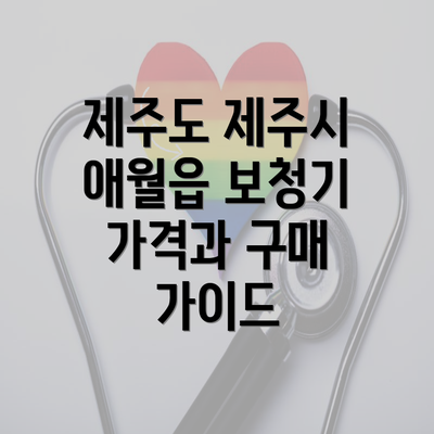 제주도 제주시 애월읍 보청기 가격과 구매 가이드