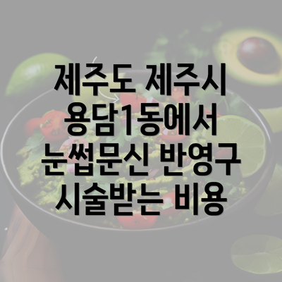 제주도 제주시 용담1동에서 눈썹문신 반영구 시술받는 비용