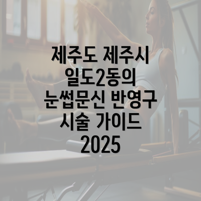 제주도 제주시 일도2동의 눈썹문신 반영구 시술 가이드 2025