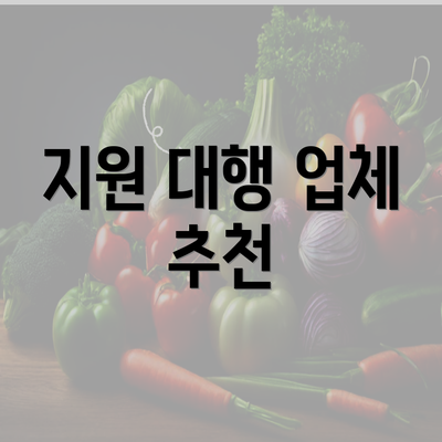 지원 대행 업체 추천