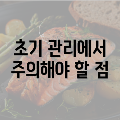 초기 관리에서 주의해야 할 점