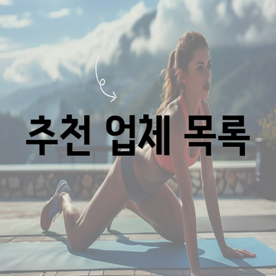 추천 업체 목록