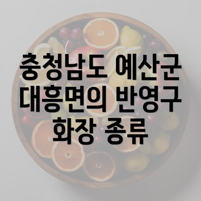 충청남도 예산군 대흥면의 반영구 화장 종류