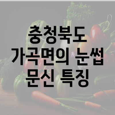 충청북도 가곡면의 눈썹 문신 특징