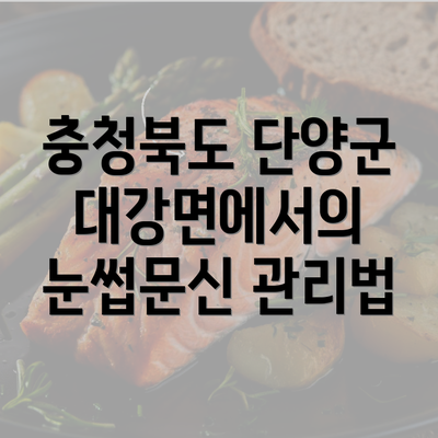 충청북도 단양군 대강면에서의 눈썹문신 관리법