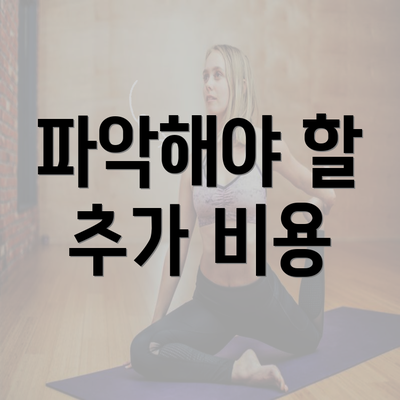 파악해야 할 추가 비용