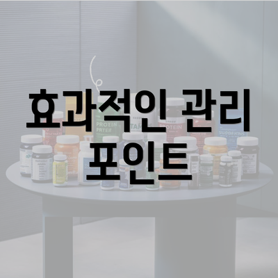 효과적인 관리 포인트