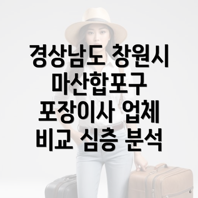 경상남도 창원시 마산합포구 포장이사 업체 비교 심층 분석