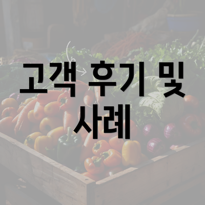 고객 후기 및 사례