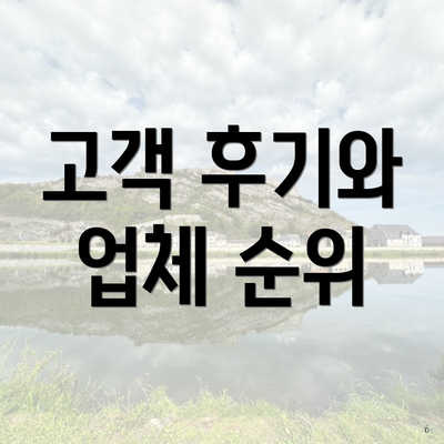 고객 후기와 업체 순위