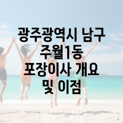 광주광역시 남구 주월1동 포장이사 개요 및 이점