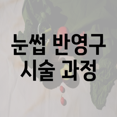 눈썹 반영구 시술 과정