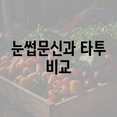 눈썹문신과 타투 비교