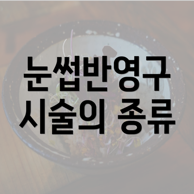 눈썹반영구 시술의 종류