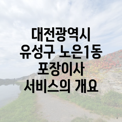 대전광역시 유성구 노은1동 포장이사 서비스의 개요