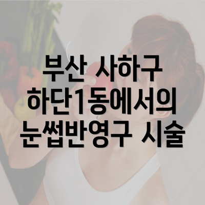 부산 사하구 하단1동에서의 눈썹반영구 시술