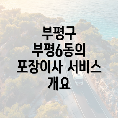 부평구 부평6동의 포장이사 서비스 개요