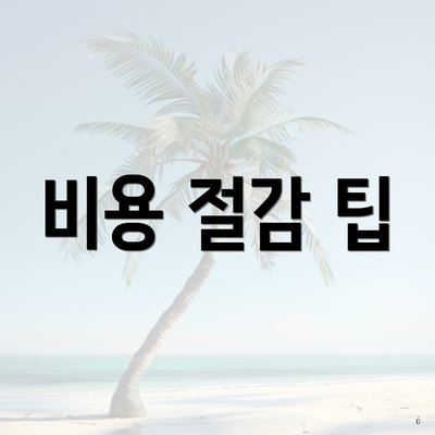 비용 절감 팁