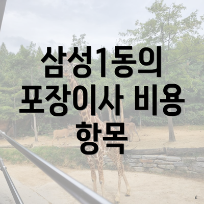 삼성1동의 포장이사 비용 항목