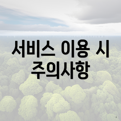 서비스 이용 시 주의사항