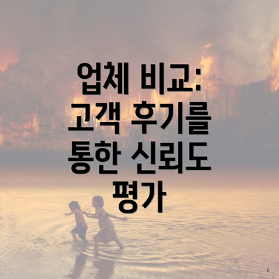 업체 비교: 고객 후기를 통한 신뢰도 평가