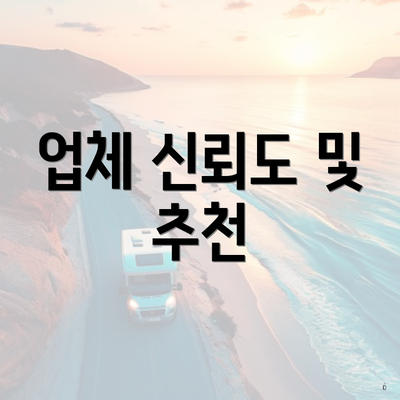 업체 신뢰도 및 추천