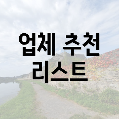 업체 추천 리스트