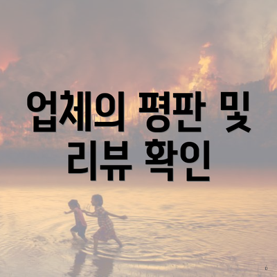 업체의 평판 및 리뷰 확인