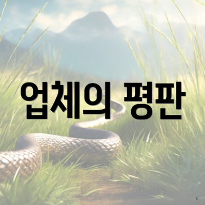 업체의 평판