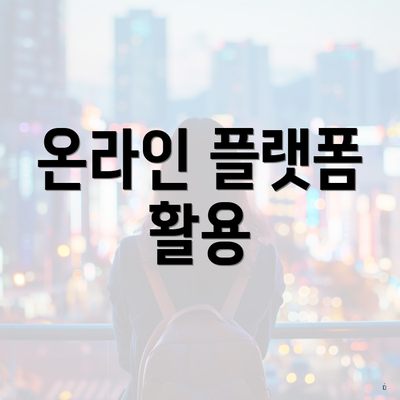 온라인 플랫폼 활용