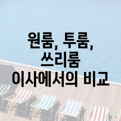 원룸, 투룸, 쓰리룸 이사에서의 비교