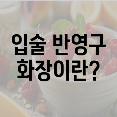 입술 반영구 화장이란?