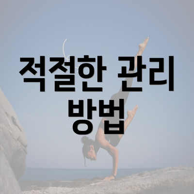 적절한 관리 방법