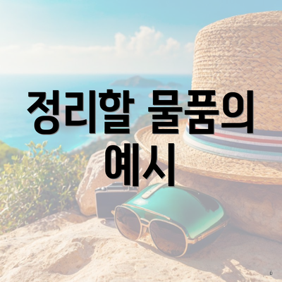 정리할 물품의 예시