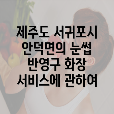 제주도 서귀포시 안덕면의 눈썹 반영구 화장 서비스에 관하여