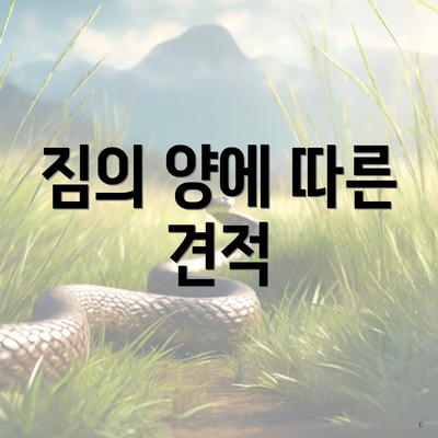 짐의 양에 따른 견적