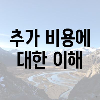 추가 비용에 대한 이해