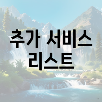 추가 서비스 리스트