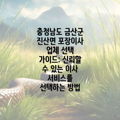 충청남도 금산군 진산면 포장이사 업체 선택 가이드: 신뢰할 수 있는 이사 서비스를 선택하는 방법