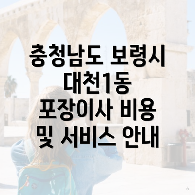 충청남도 보령시 대천1동 포장이사 비용 및 서비스 안내