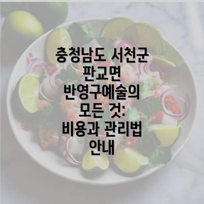 충청남도 서천군 판교면 반영구예술의 모든 것: 비용과 관리법 안내