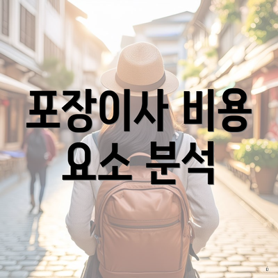 포장이사 비용 요소 분석