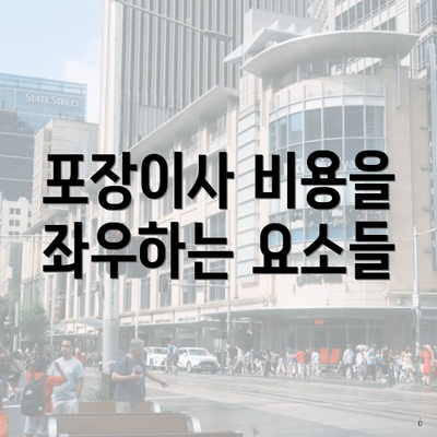 포장이사 비용을 좌우하는 요소들