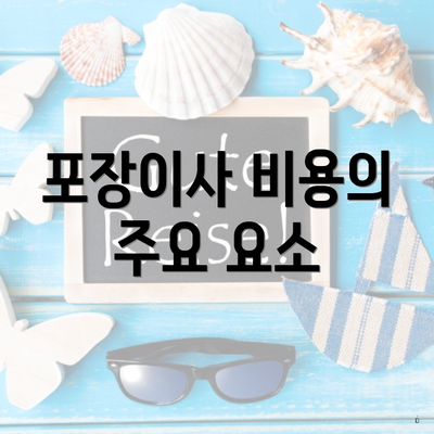 포장이사 비용의 주요 요소