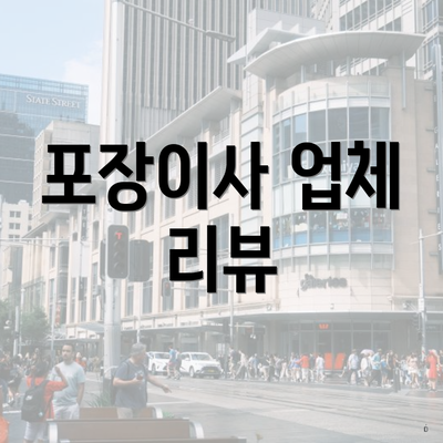 포장이사 업체 리뷰